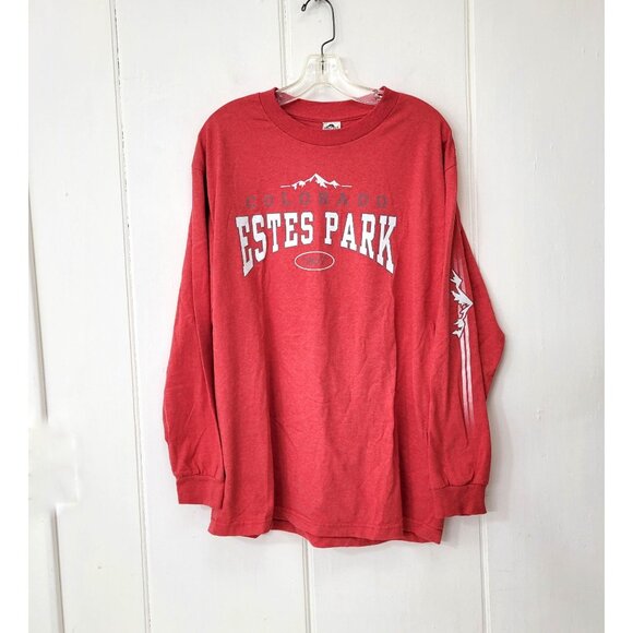 Estes Park Colorado Long Sleeve Red T-Shirt - Picture 4 of 4
